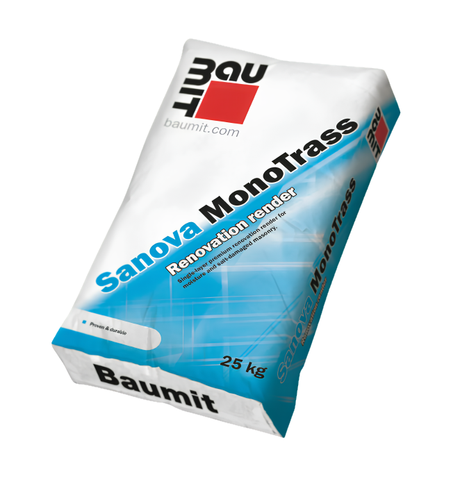 Baumit Sanova MonoTrass - sanační lehčená omítka pro interiér a exteriér - 25 kg