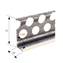 HPI Profil 6229 s ochranným prvkem z PVC proti korozi s pootevřeným úhlem 110°, délkou větve 53 mm - pro venkovní omítky 20 mm