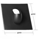 HPI Plastová prostupová taška pro krytinu Cembrit, Eternit, Capaco a šindel šablona 400 x 400 mm - pr. průchodu 100 mm