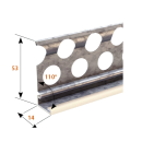 HPI Profil 6225 s ochranným prvkem z PVC proti korozi s pootevřeným úhlem 110°, délkou větve 53 mm - pro venkovní omítky 14 mm